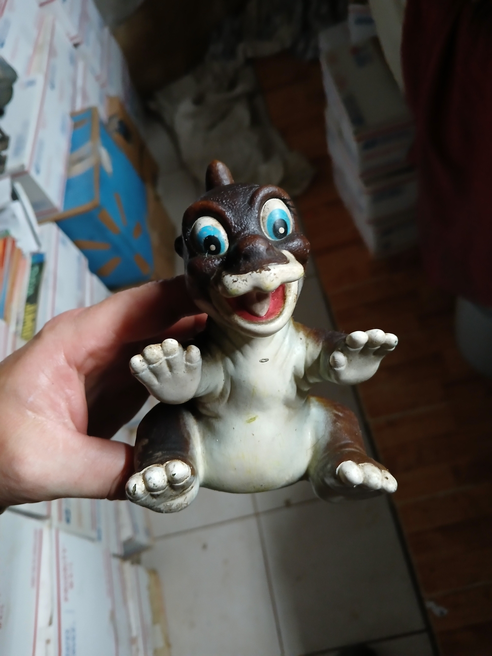 vintage Spike dinosaur soft vinyl hand puppet from the 1988 promotional set rele